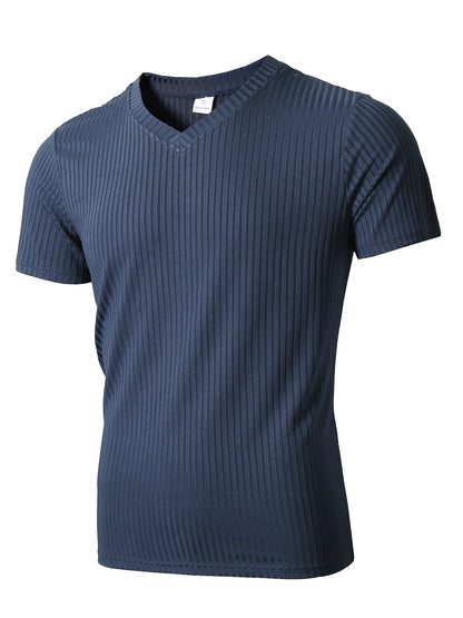 HookUpCo. Men's Short Sleeve V Neck Tee for Summer Activewear