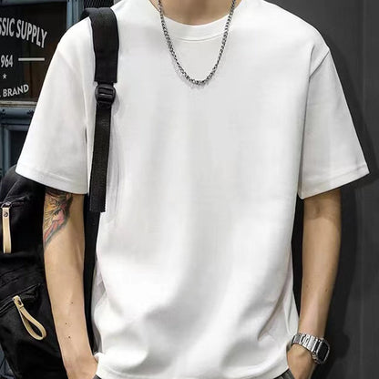 Men's Cotton Crew Neck Tee for Summer Comfort