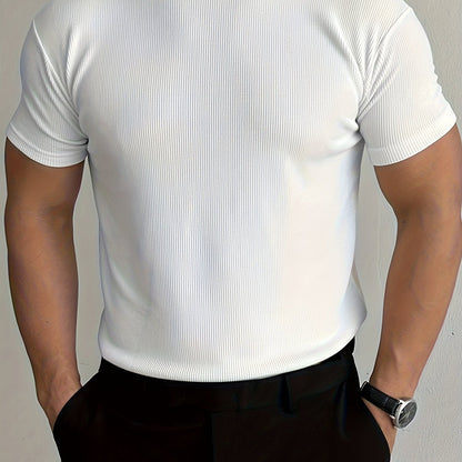 Summer Slim-Fit Crew Neck Tee for Active Men’s Wear