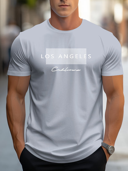 HookUpCo. Los Angeles Graphic Print Casual Short Sleeve Tee