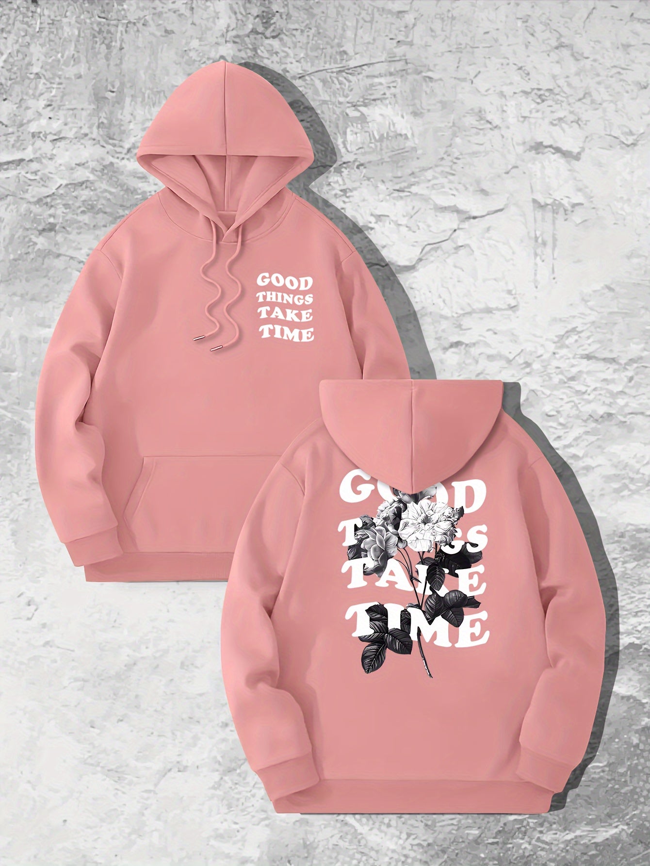 Flower Print Hooded Sweatshirt for Men - Casual Autumn Style