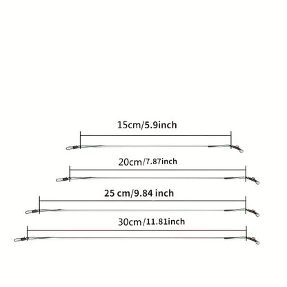 Durable Anti-Bite Steel Fishing Line with Swivel, 50-100pcs