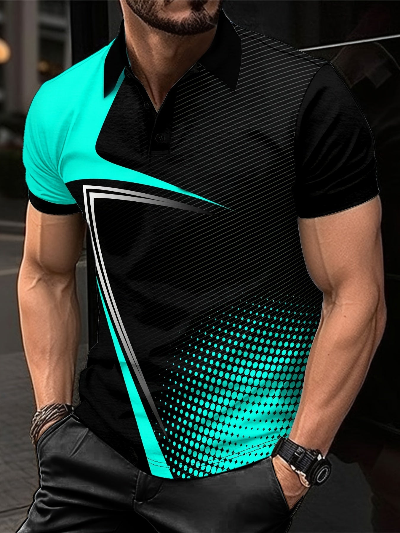 Summer Men's Lapel Golf T-Shirt for Active Leisure Wear