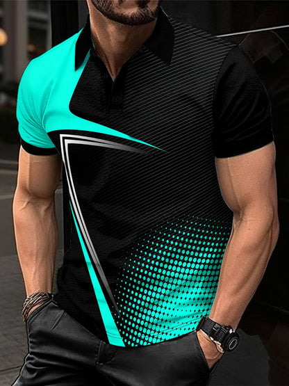 Summer Men's Lapel Golf T-Shirt for Active Leisure Wear