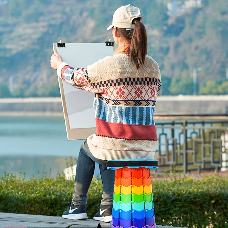 Ultralight Adjustable Folding Stool for Camping and Outdoors