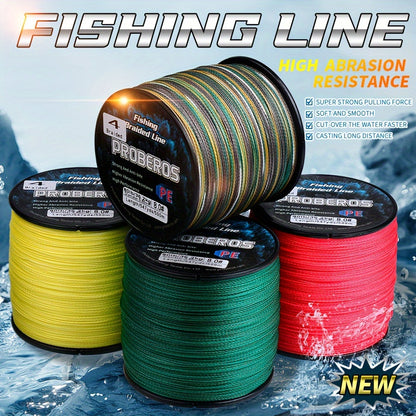 Durable 500M Braided Fishing Line, Zero Stretch, 4 Strands