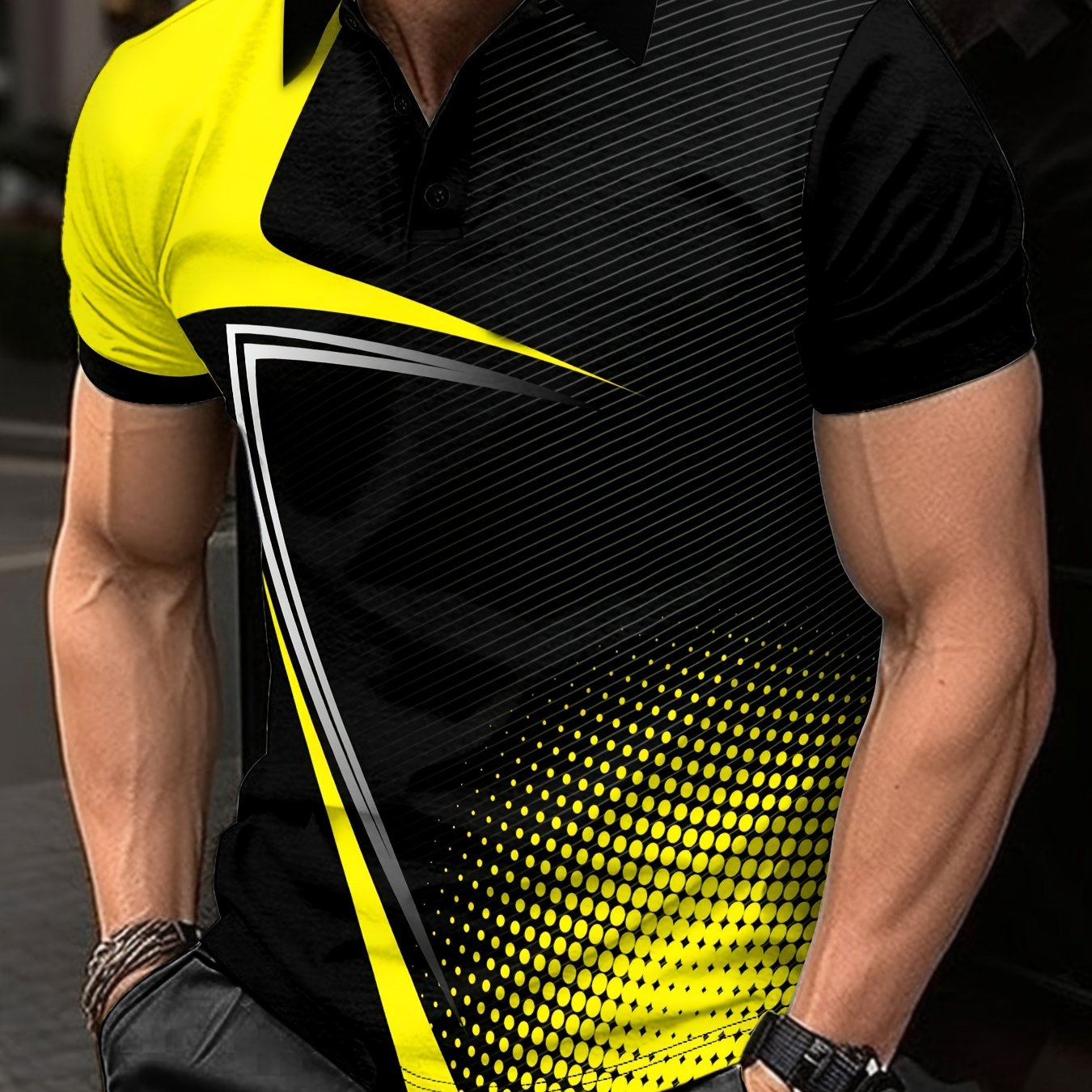 Summer Men's Lapel Golf T-Shirt for Active Leisure Wear