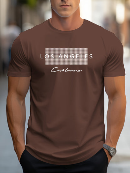 HookUpCo. Los Angeles Graphic Print Casual Short Sleeve Tee