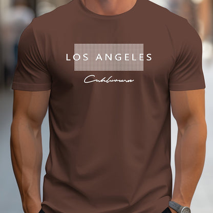 HookUpCo. Los Angeles Graphic Print Casual Short Sleeve Tee
