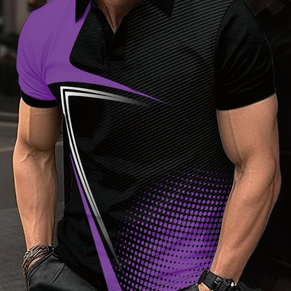 Summer Men's Lapel Golf T-Shirt for Active Leisure Wear