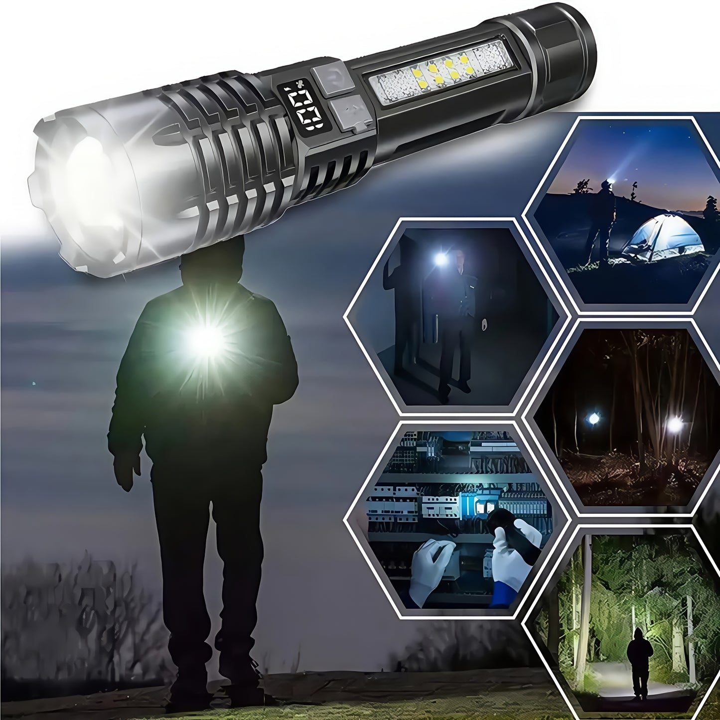 Ultra-Bright 2-Pack Rechargeable LED Flashlights with 5 Modes