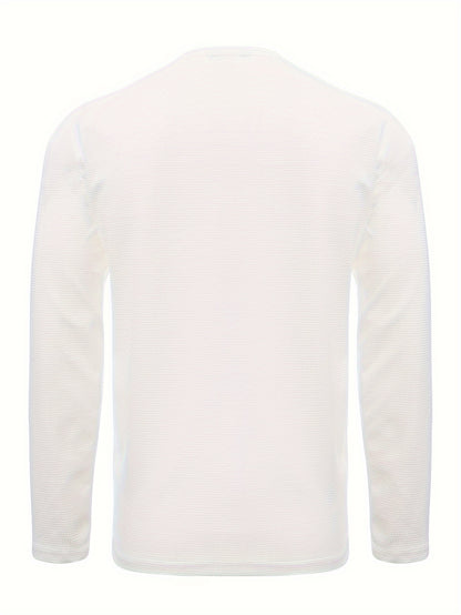 Mens Color Block Long Sleeve V-Neck T-Shirt for All Seasons