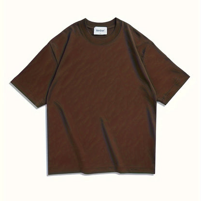 Men's Casual Cotton Blend Crew Neck T-Shirt for Outdoors