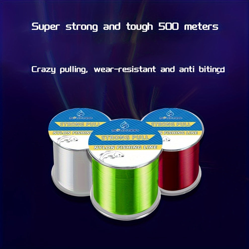 Super Stretch Nylon Fishing Line 500m for Reliable Casting