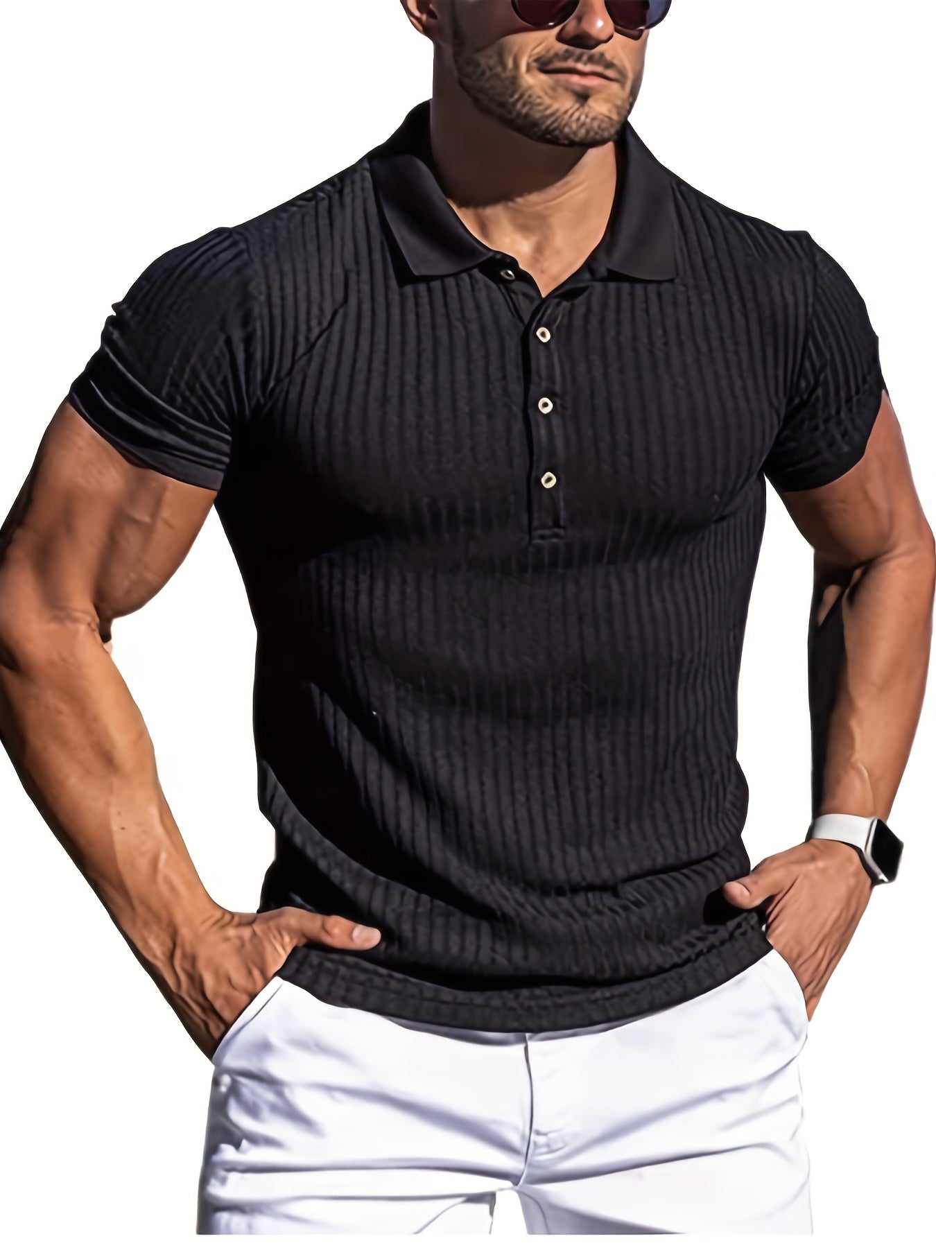 Men's Vintage High Stretch Button-Up Shirt for Summer Wear