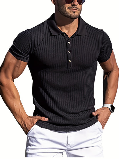 Men's Vintage High Stretch Button-Up Shirt for Summer Wear