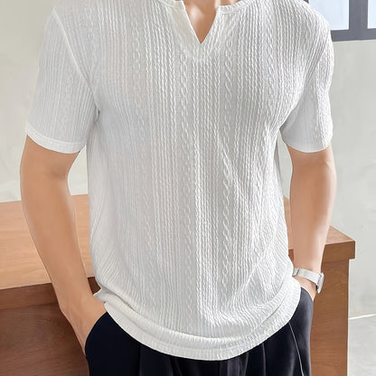 Fashion-forward V-neck Short Sleeve T-shirt for Summer Style