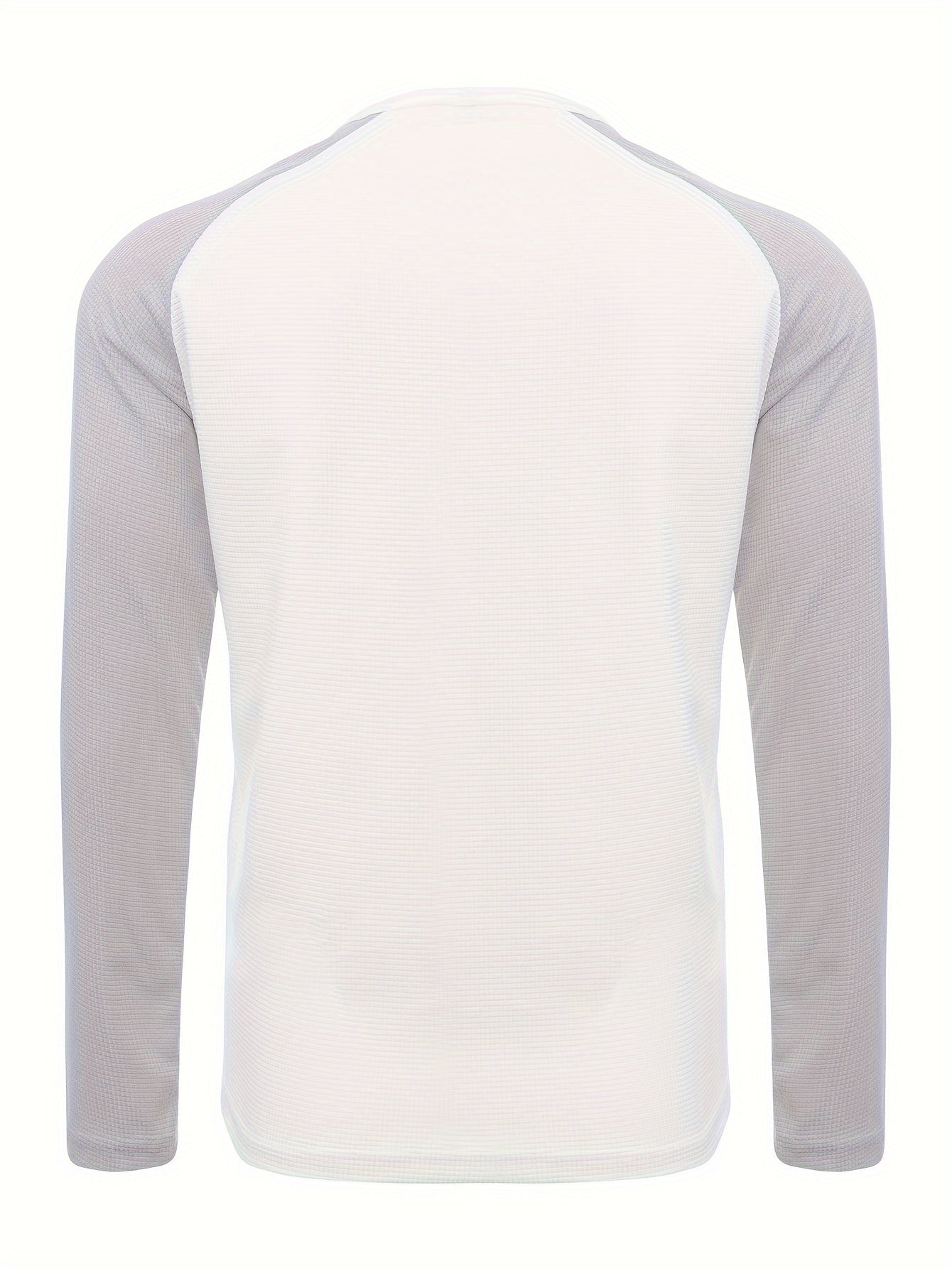Mens Color Block Long Sleeve V-Neck T-Shirt for All Seasons