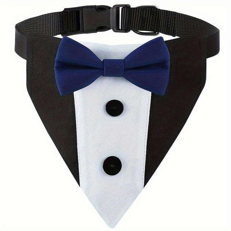 Stylish Dog Tuxedo Suit with Adjustable Bow Tie Collar