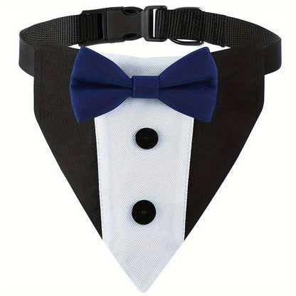 Stylish Dog Tuxedo Suit with Adjustable Bow Tie Collar