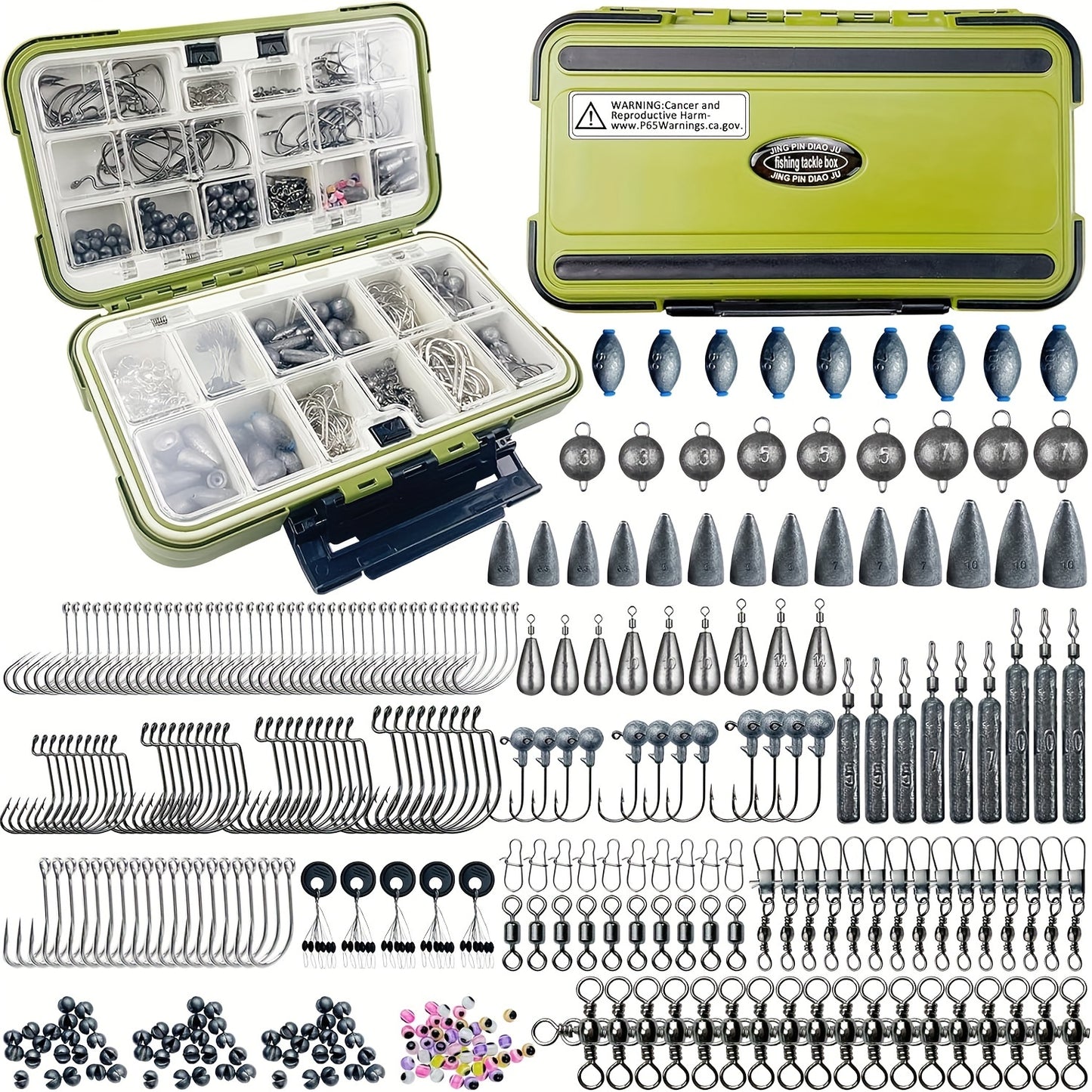 306-Piece Fishing Lure Accessories Kit with Tackle Box