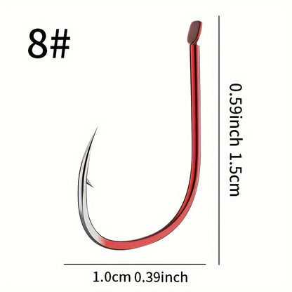 50 Carbon Steel Barbed Fish Hooks for Durable Fishing Trips