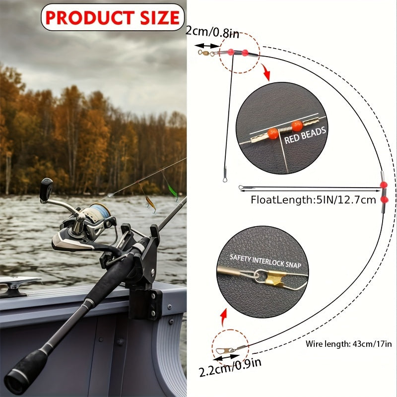 High-Strength Fishing Leaders with Spring Snap - 6/12pcs Set