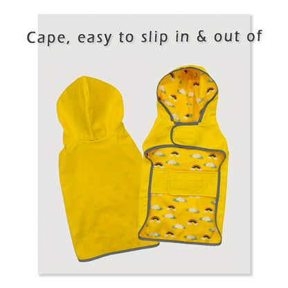 Reversible Dog Raincoat, Adjustable, Duck Print