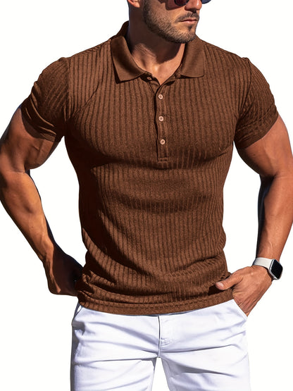 Men's Vintage High Stretch Button-Up Shirt for Summer Wear