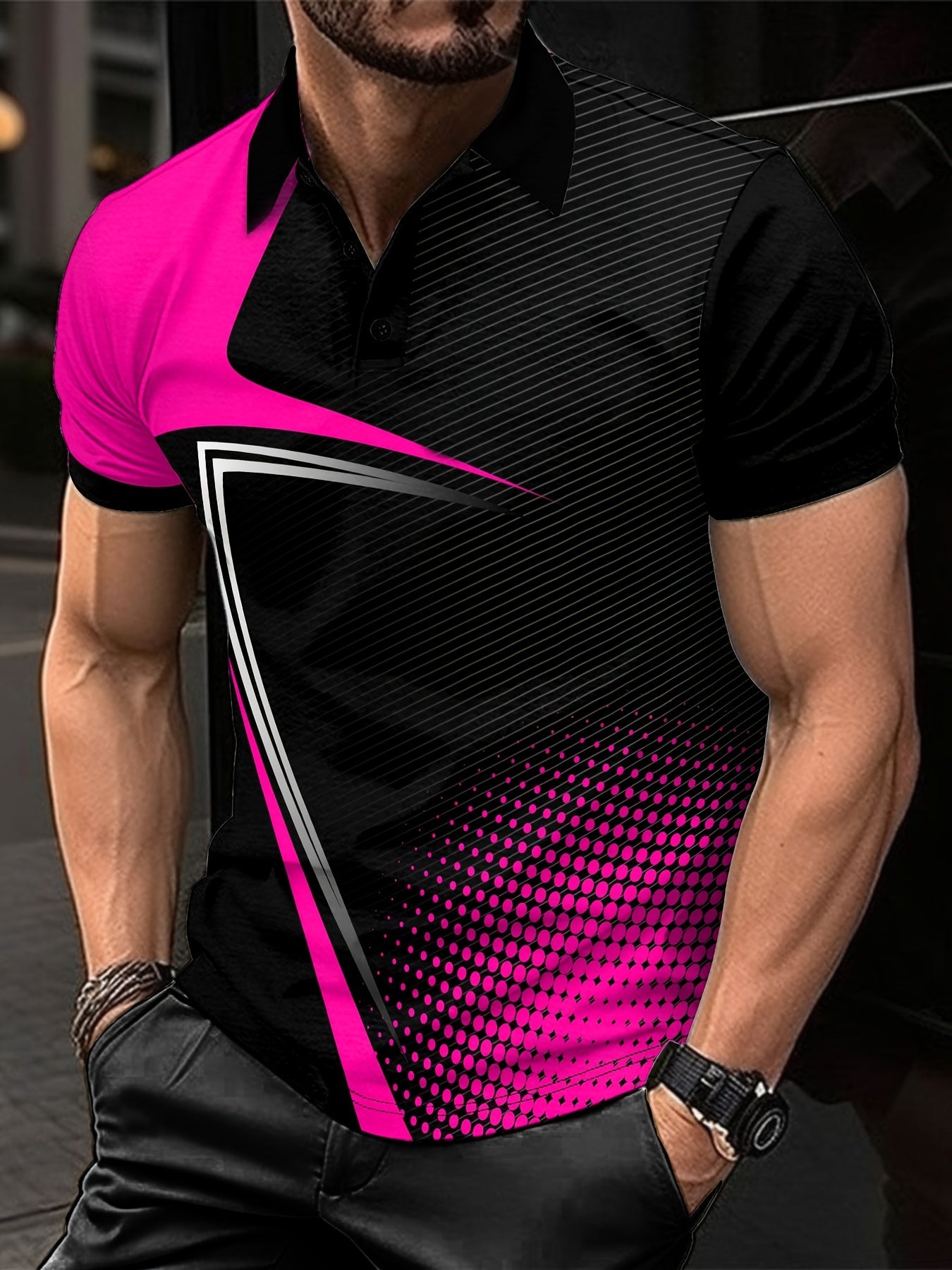 Summer Men's Lapel Golf T-Shirt for Active Leisure Wear