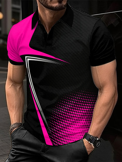 Summer Men's Lapel Golf T-Shirt for Active Leisure Wear