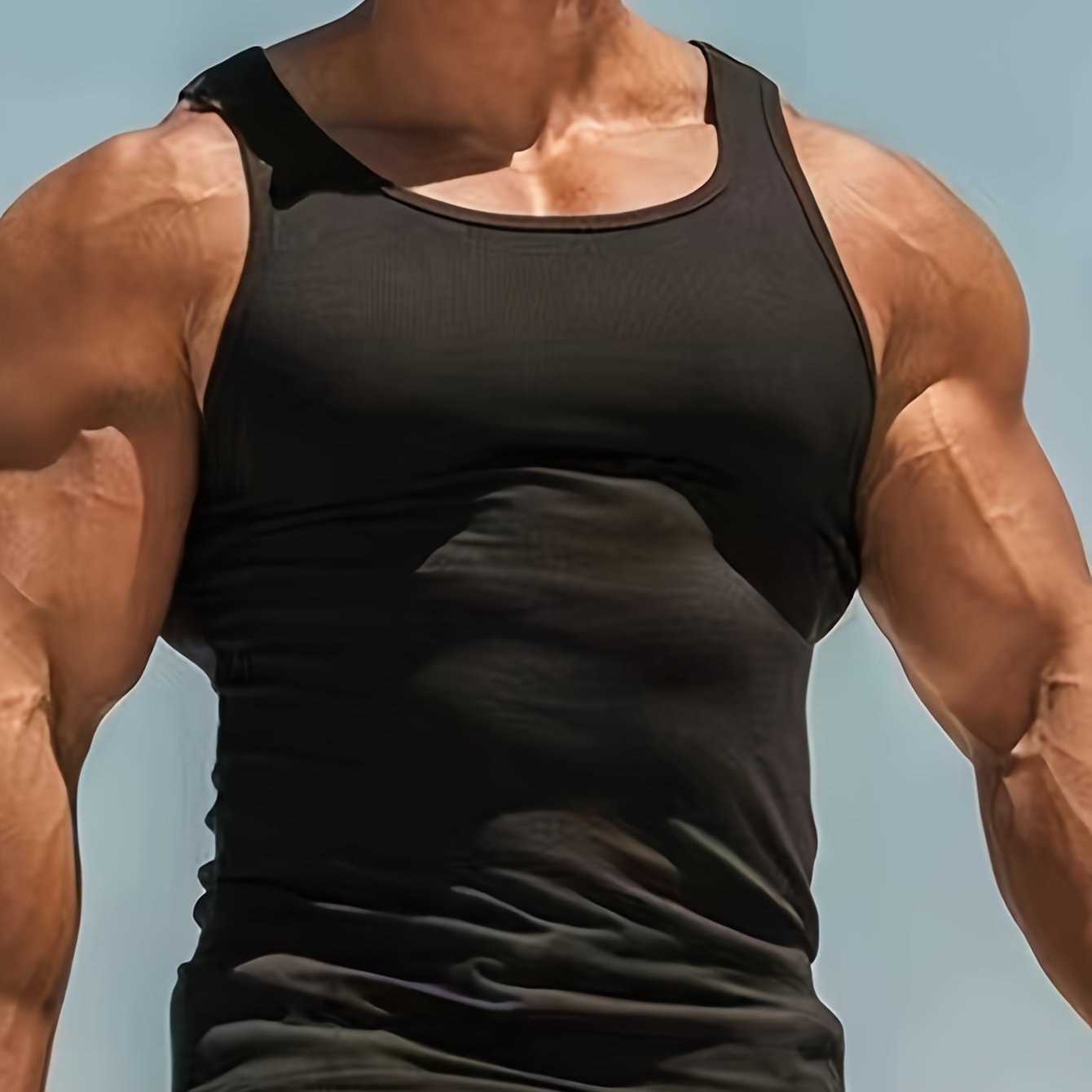 Men's Active Crew Neck Tank Top for Summer Fun - HookUpCo.