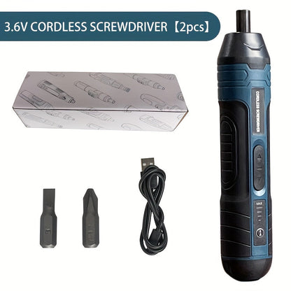 Cordless Electric Screwdriver with 4 Torque Settings, 3.6V