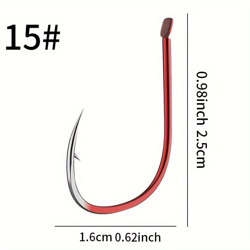 50 Carbon Steel Barbed Fish Hooks for Durable Fishing Trips