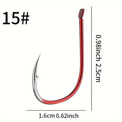 50 Carbon Steel Barbed Fish Hooks for Durable Fishing Trips