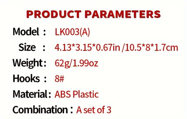 Lifelike 3pcs Fishing Lures with Treble Hooks for More Catches