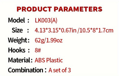 Lifelike 3pcs Fishing Lures with Treble Hooks for More Catches