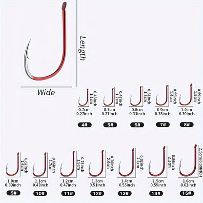 50 Carbon Steel Barbed Fish Hooks for Durable Fishing Trips