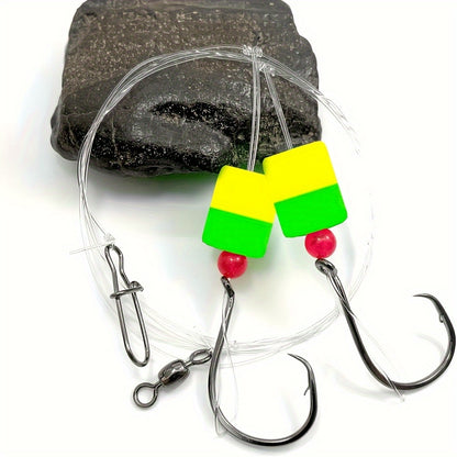 20pcs Fishing Float Rigs with Sharp Hooks for Saltwater Use