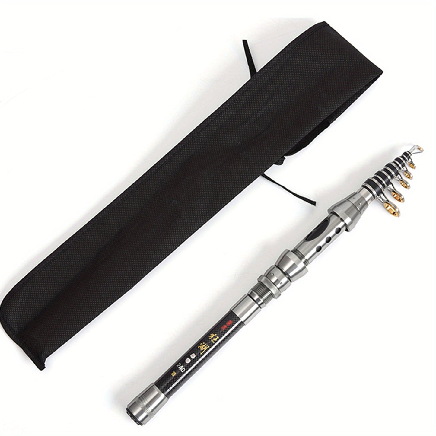 Compact Carbon Fiber Fishing Rod, Adjustable 1.5m to 2.4m