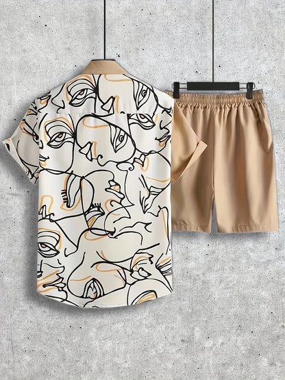 Casual Summer Outfit Set: Hawaiian Shirt and Shorts Combo