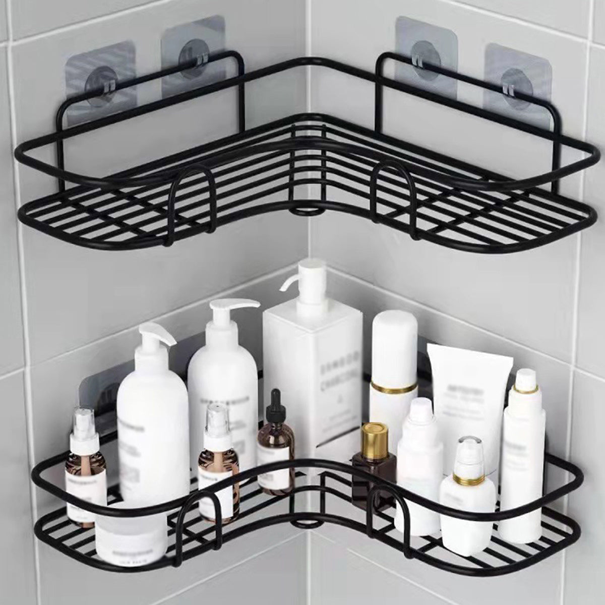 No-Drill Cast Iron Corner Shower Shelf for Modern Bathrooms