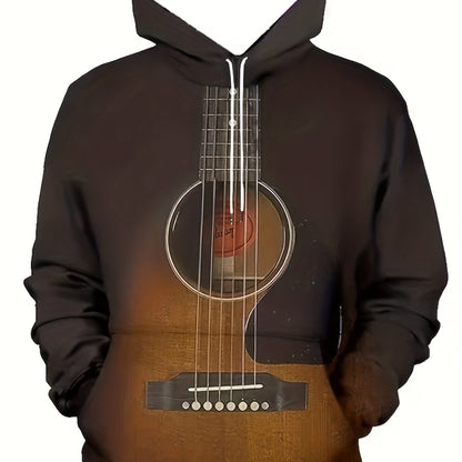 Vibrant Plus Size Guitar Hoodie – Cozy 3D Graphic Sweatshirt