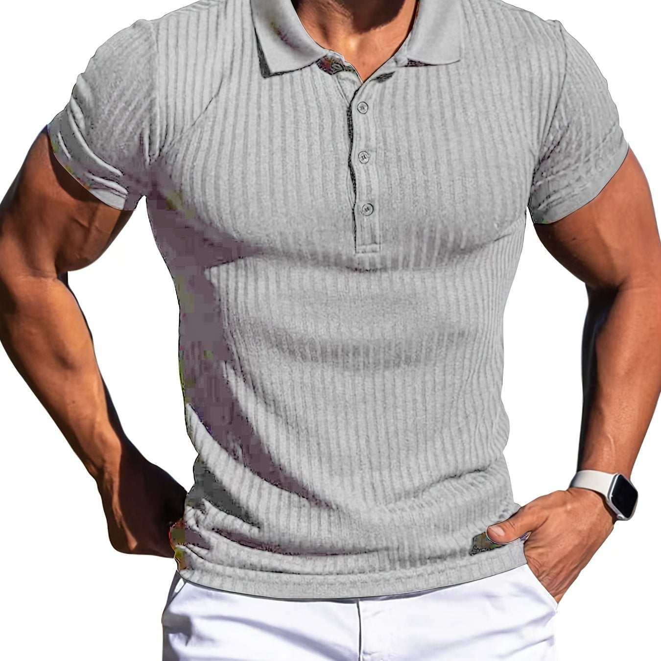 Men's Vintage High Stretch Button-Up Shirt for Summer Wear