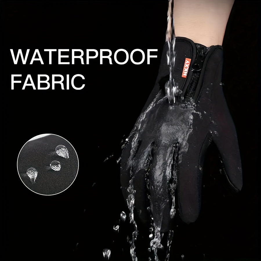Black glove with waterproof fabric being tested by water on a black background