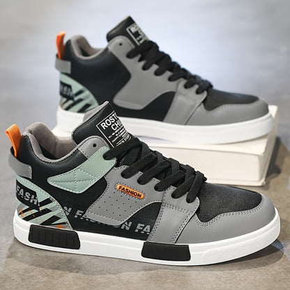 Fashion-Forward Skate Sneakers with Non-Slip Lace-Up Design