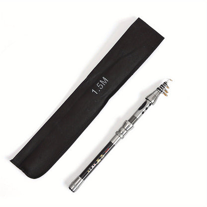 Compact Carbon Fiber Fishing Rod, Adjustable 1.5m to 2.4m