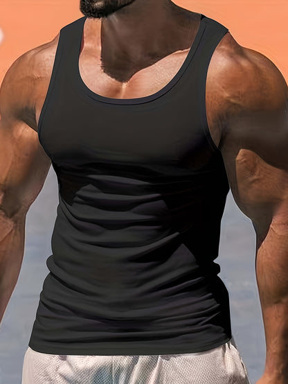 Men's Active Crew Neck Tank Top for Summer Fun - HookUpCo.