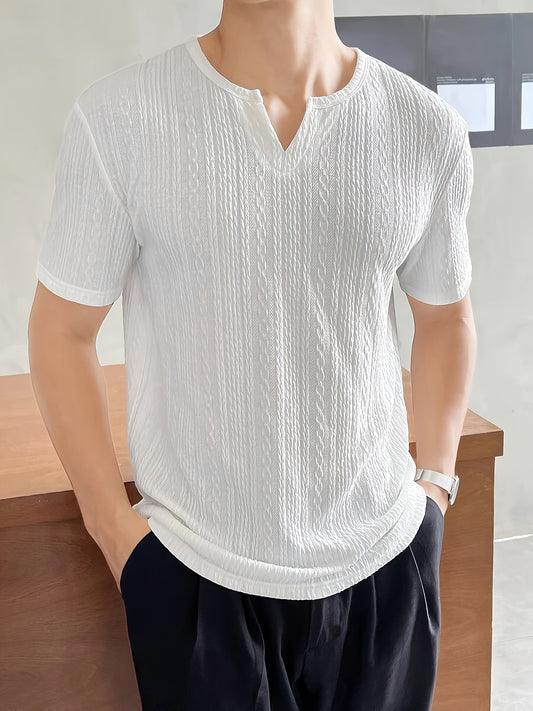Fashion-forward V-neck Short Sleeve T-shirt for Summer Style