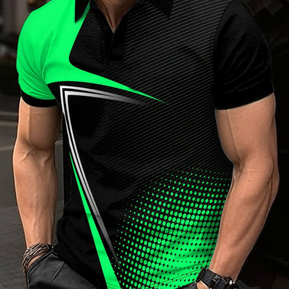 Summer Men's Lapel Golf T-Shirt for Active Leisure Wear